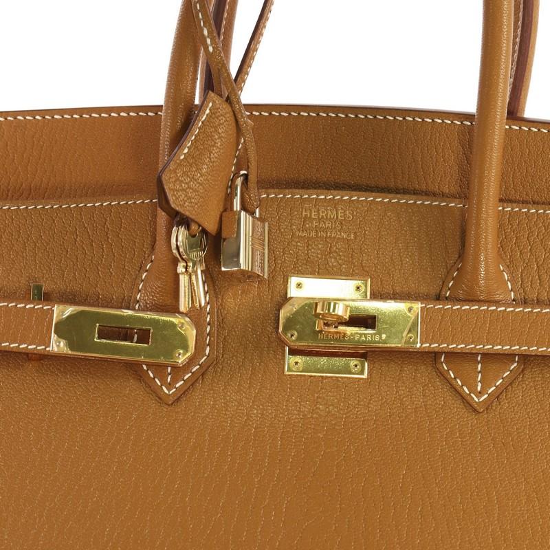 Hermes Birkin Handbag Caramel Chevre de Coromandel with Gold Hardware 35 In Good Condition In NY, NY