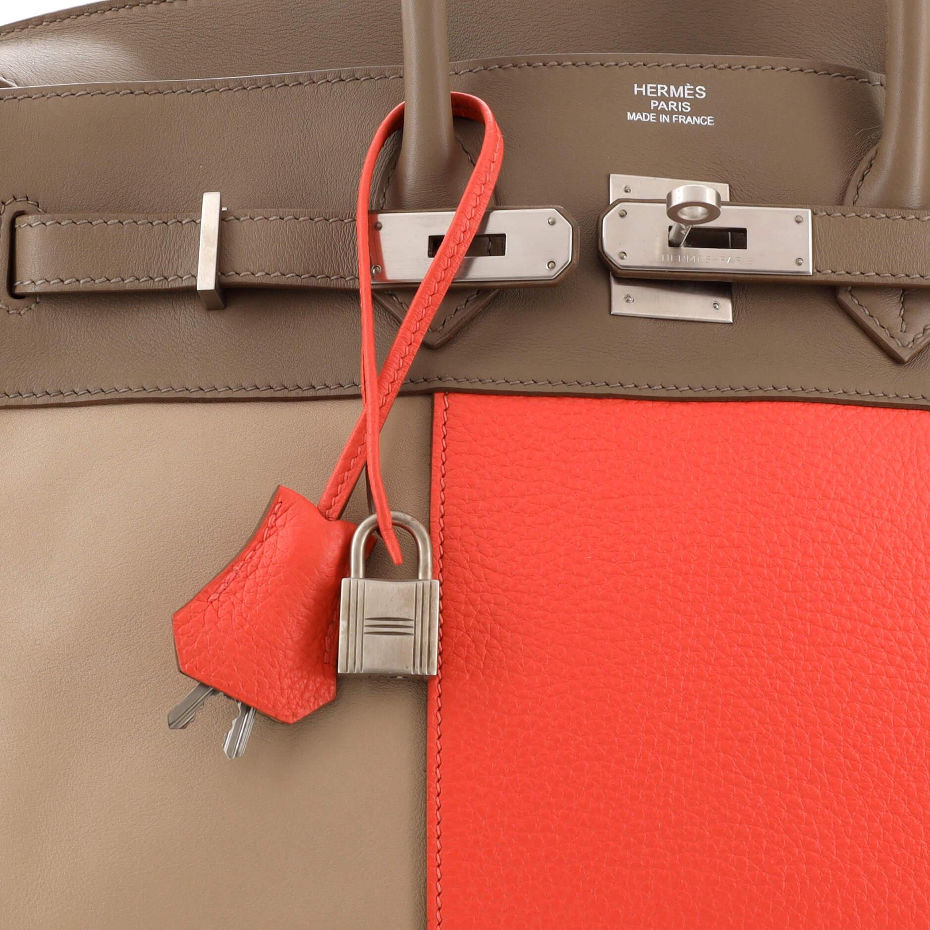 Hermes Birkin Handbag Cascade Tricolor Clemence and Swift with Brushed Palladium 2