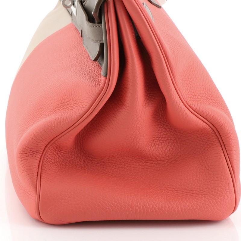 Hermes Birkin Handbag Cascade Tricolor Clemence & Swift w Brushed Palladium 35 2