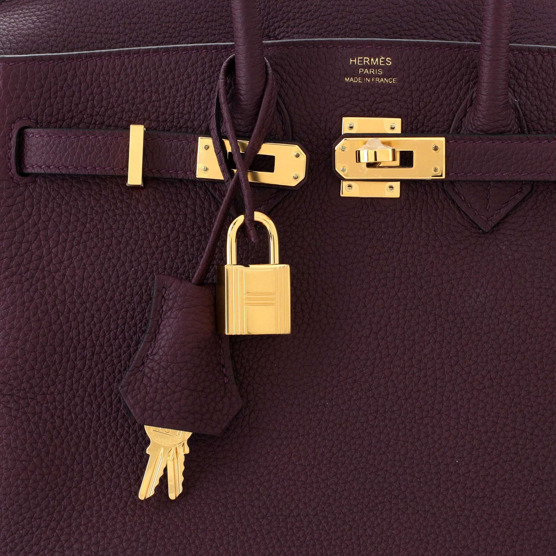 Hermes Birkin Handbag Cassis Togo with Gold Hardware 25 3