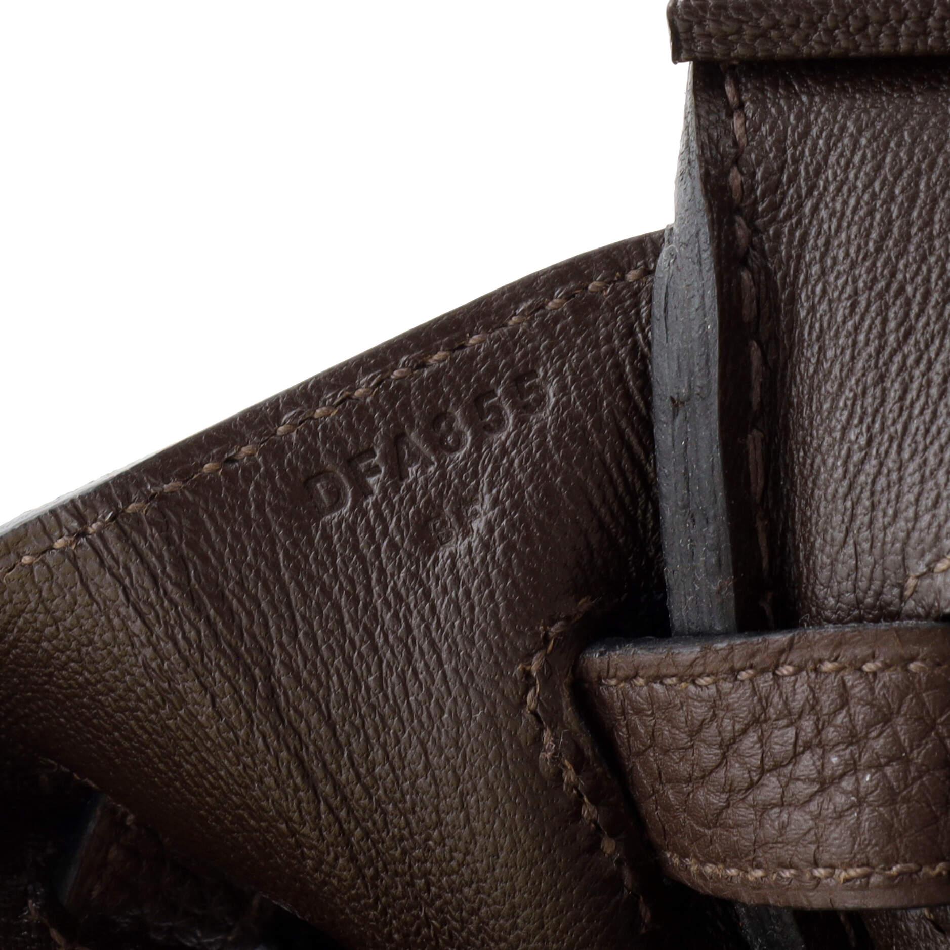 Hermes Birkin Handbag Chocolat Clemence with Gold Hardware 30 8