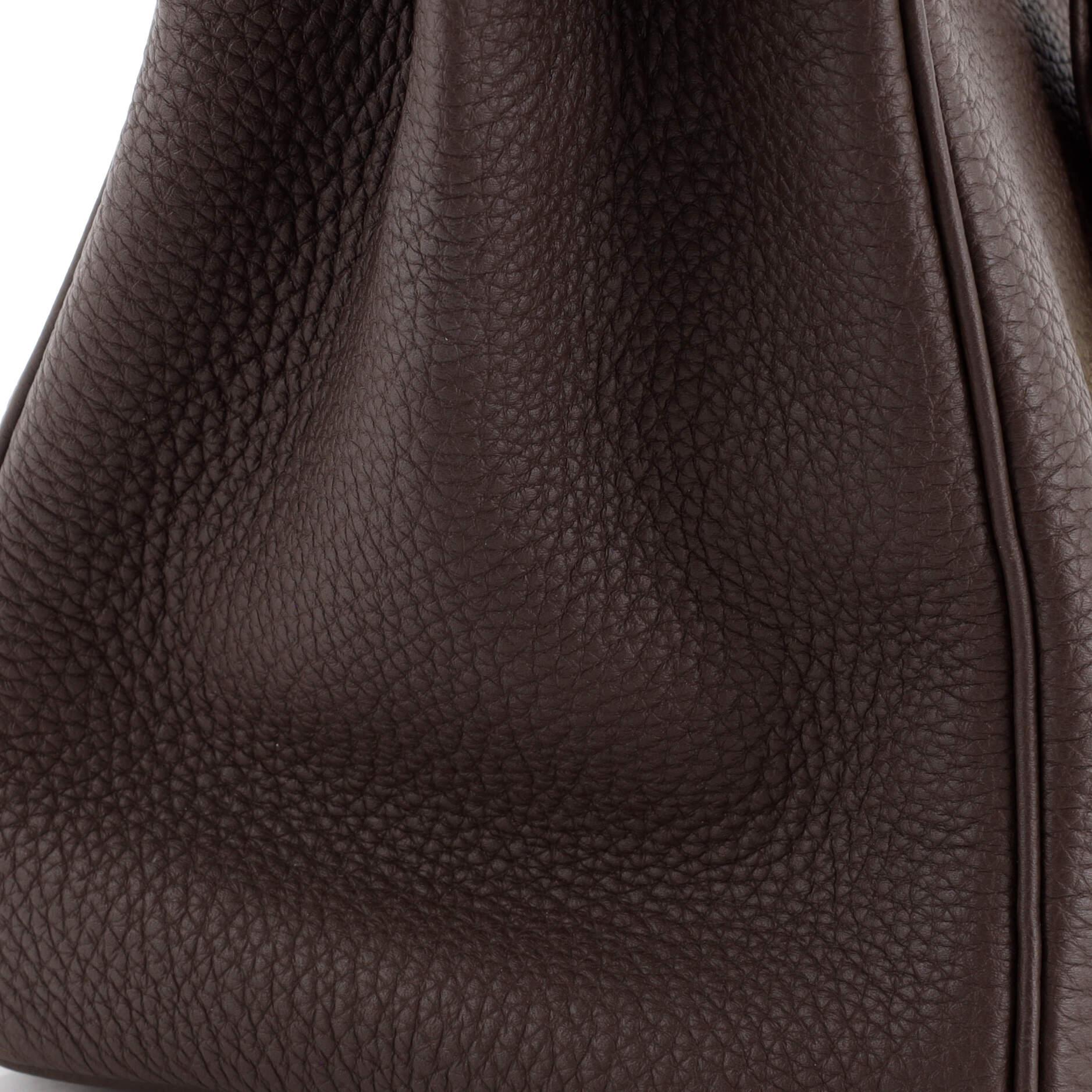 Hermes Birkin Handbag Chocolat Clemence with Gold Hardware 30 4