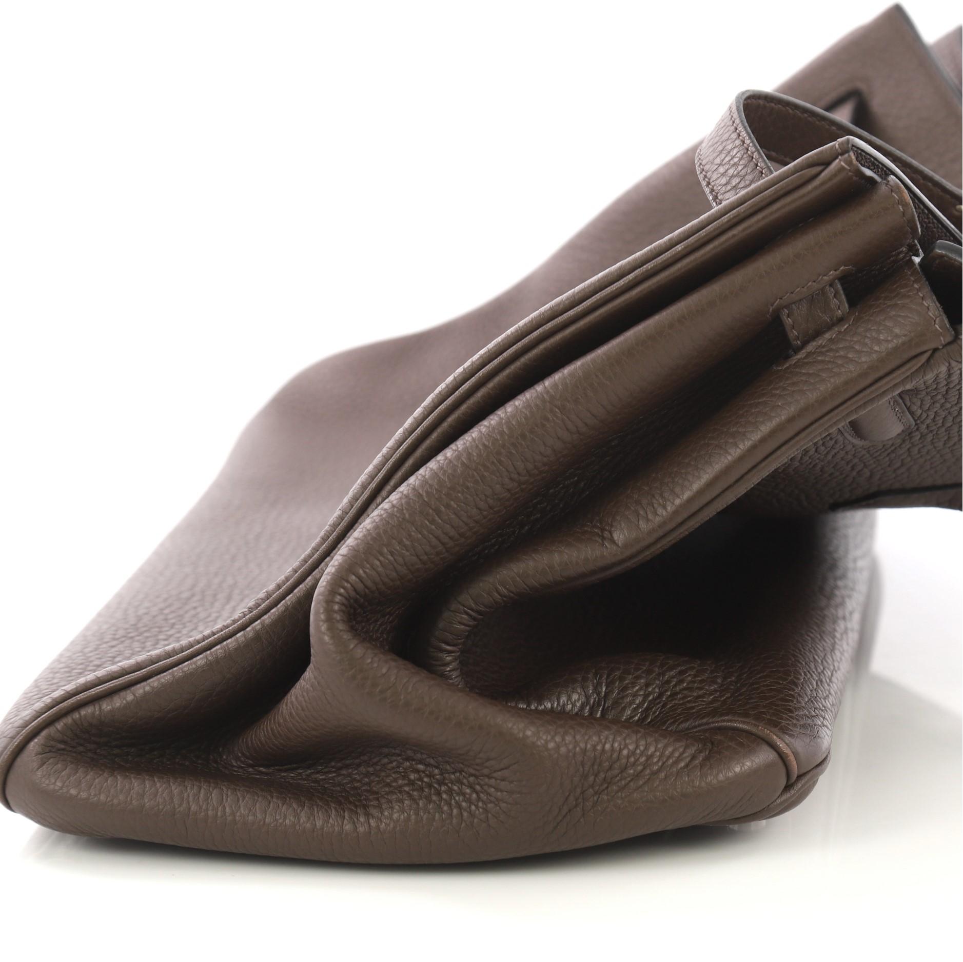Hermes Birkin Handbag Chocolat Clemence with Palladium Hardware 40 2
