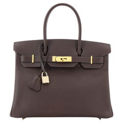 Hermes Birkin Handbag Chocolat Epsom with Gold Hardware 30