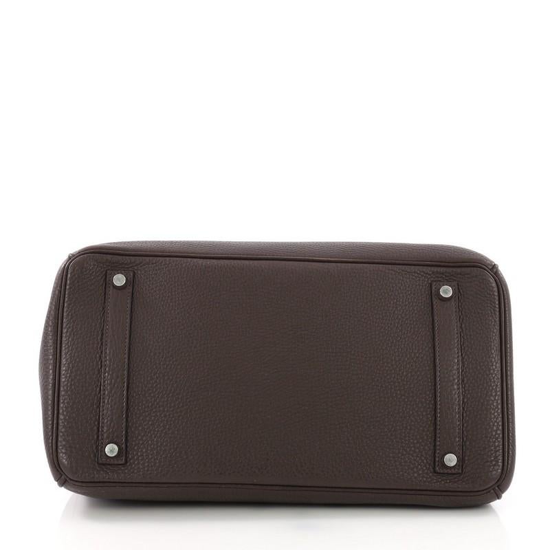 Women's Hermes Birkin Handbag Chocolate Brown Togo with Palladium Hardware 35