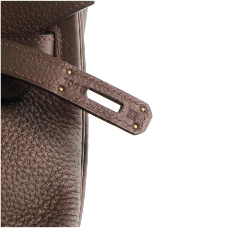Hermes Birkin Handbag Chocolate Clemence with Palladium Hardware 30 5