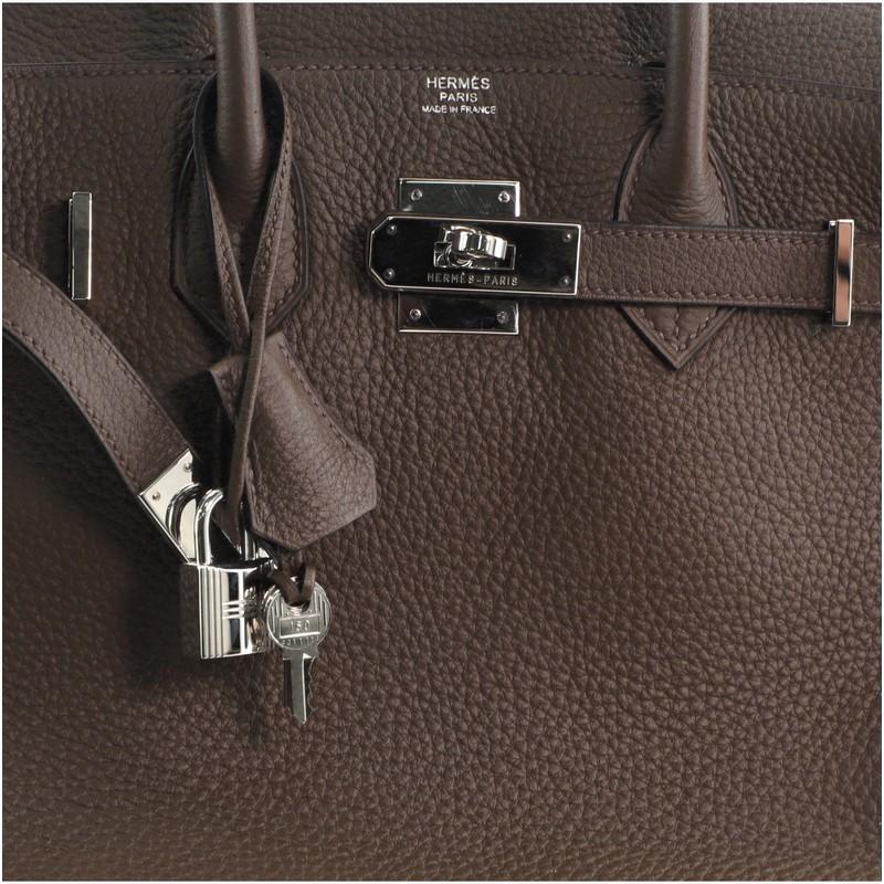 Hermes Birkin Handbag Chocolate Clemence with Palladium Hardware 30 2