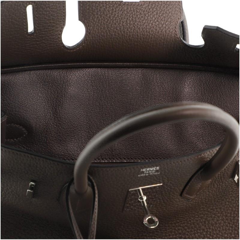 Hermes Birkin Handbag Chocolate Clemence with Palladium Hardware 30 3