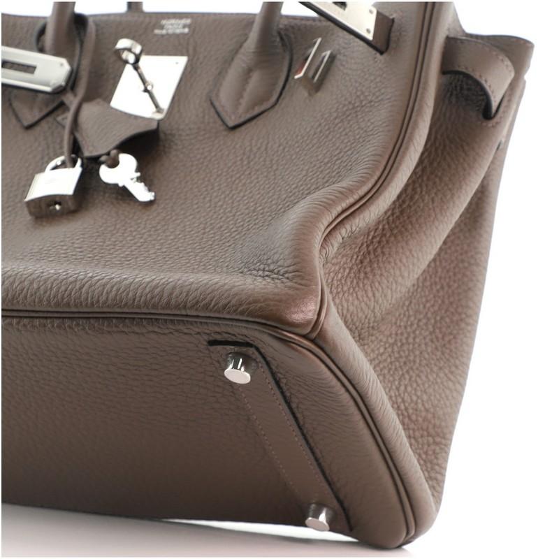 Hermes Birkin Handbag Chocolate Clemence with Palladium Hardware 30 4