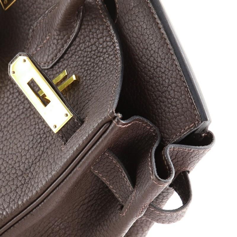 Hermes Birkin Handbag Chocolate Fjord with Gold Hardware 30 7