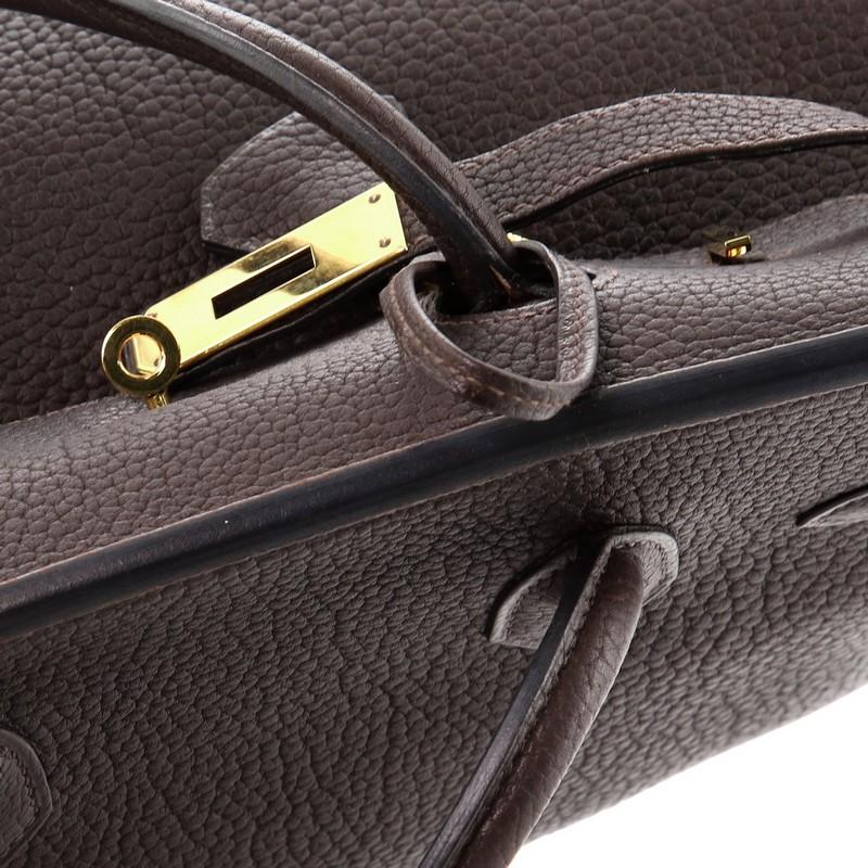 Hermes Birkin Handbag Chocolate Fjord with Gold Hardware 30 1