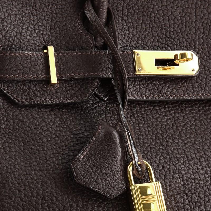 Hermes Birkin Handbag Chocolate Fjord with Gold Hardware 30 2