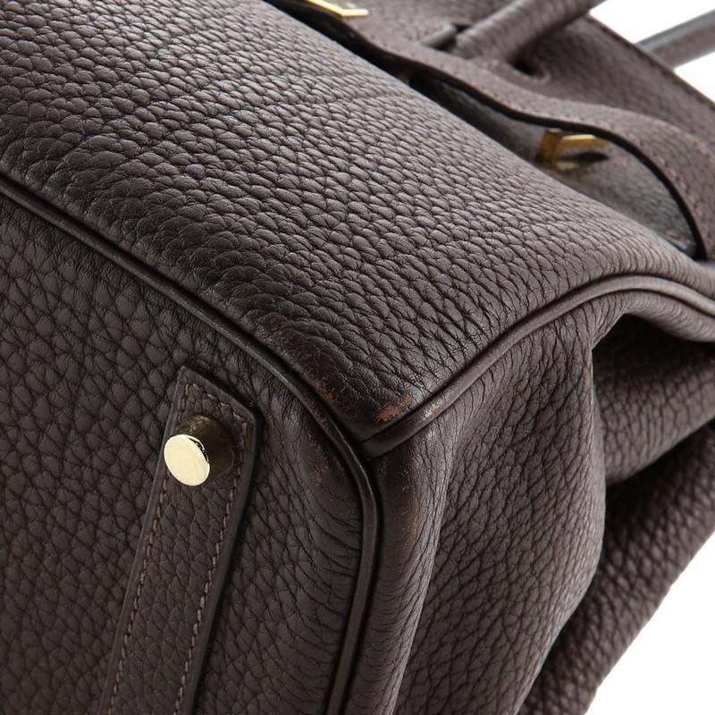 Hermes Birkin Handbag Chocolate Fjord with Gold Hardware 30 4