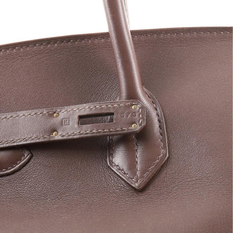 Hermes Birkin Handbag Chocolate Swift with Palladium Hardware 35 5