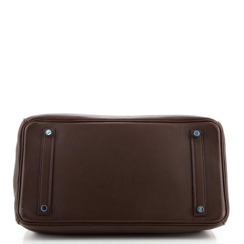 Women's or Men's Hermes Birkin Handbag Chocolate Swift with Palladium Hardware 35