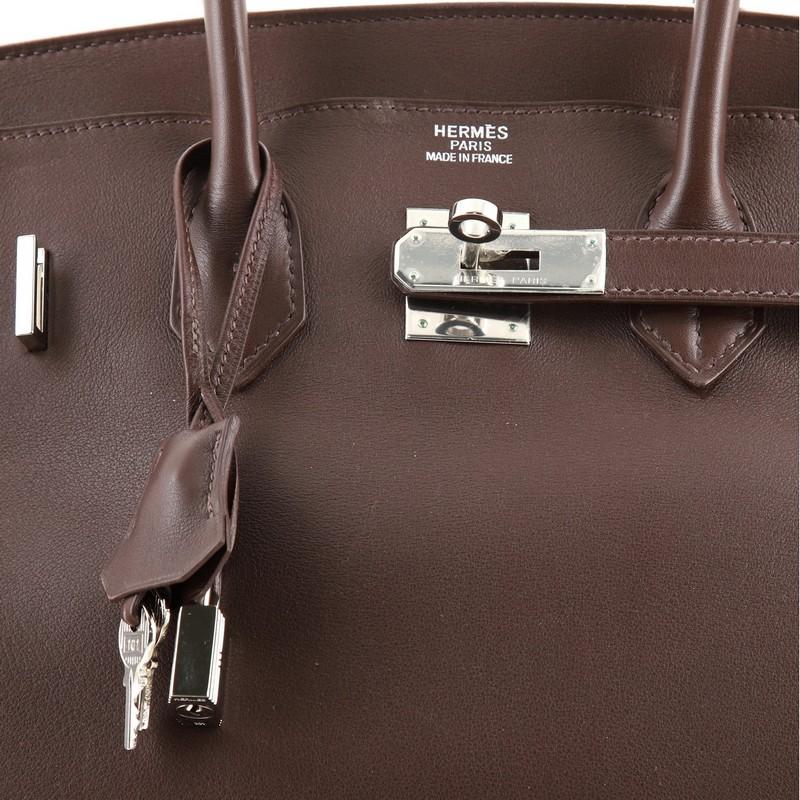 Hermes Birkin Handbag Chocolate Swift with Palladium Hardware 35 2