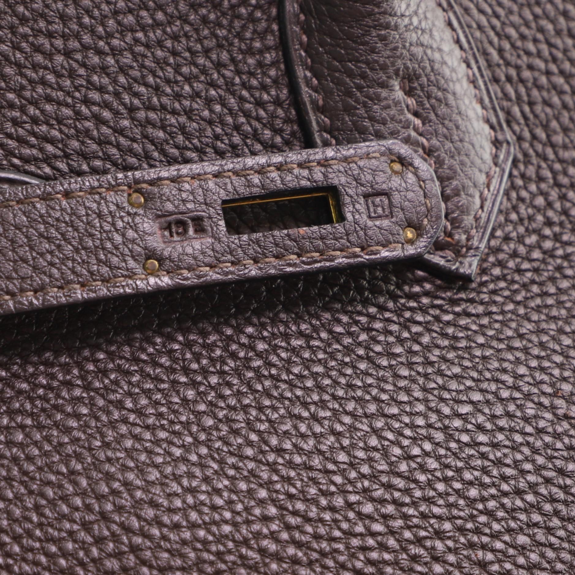 Hermes Birkin Handbag Chocolate Togo with Gold Hardware 35 5