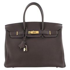 Hermes Birkin Handbag Chocolate Togo with Gold Hardware 35