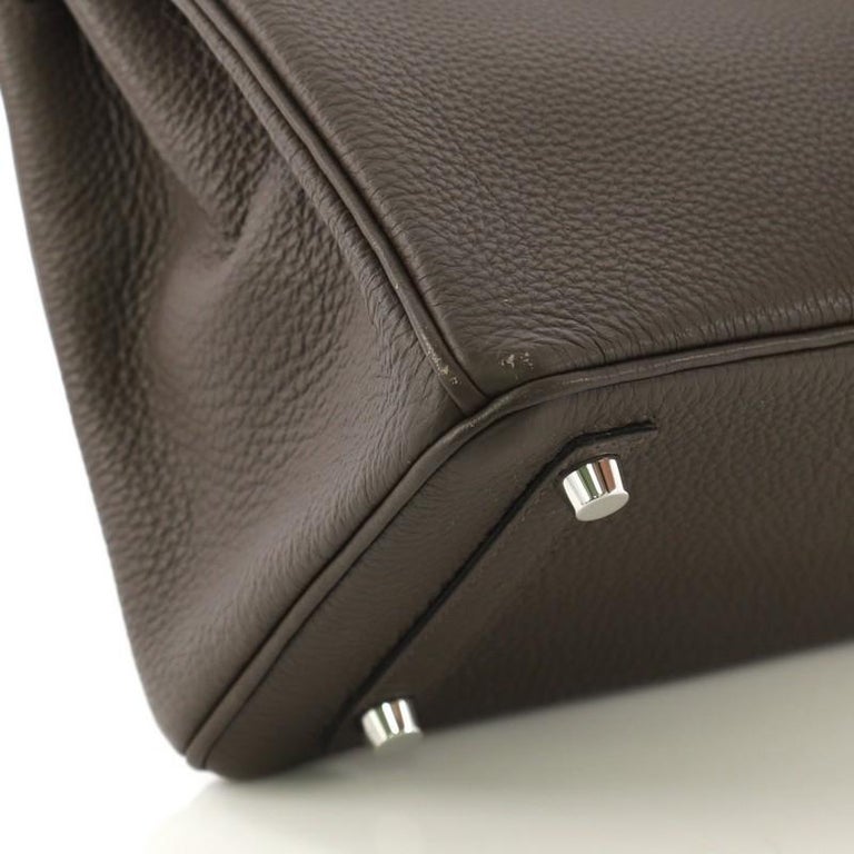 Hermes Birkin Handbag Chocolate Togo with Palladium Hardware 25