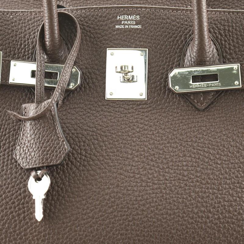 Hermes Birkin Handbag Chocolate Togo With Palladium Hardware 30 5
