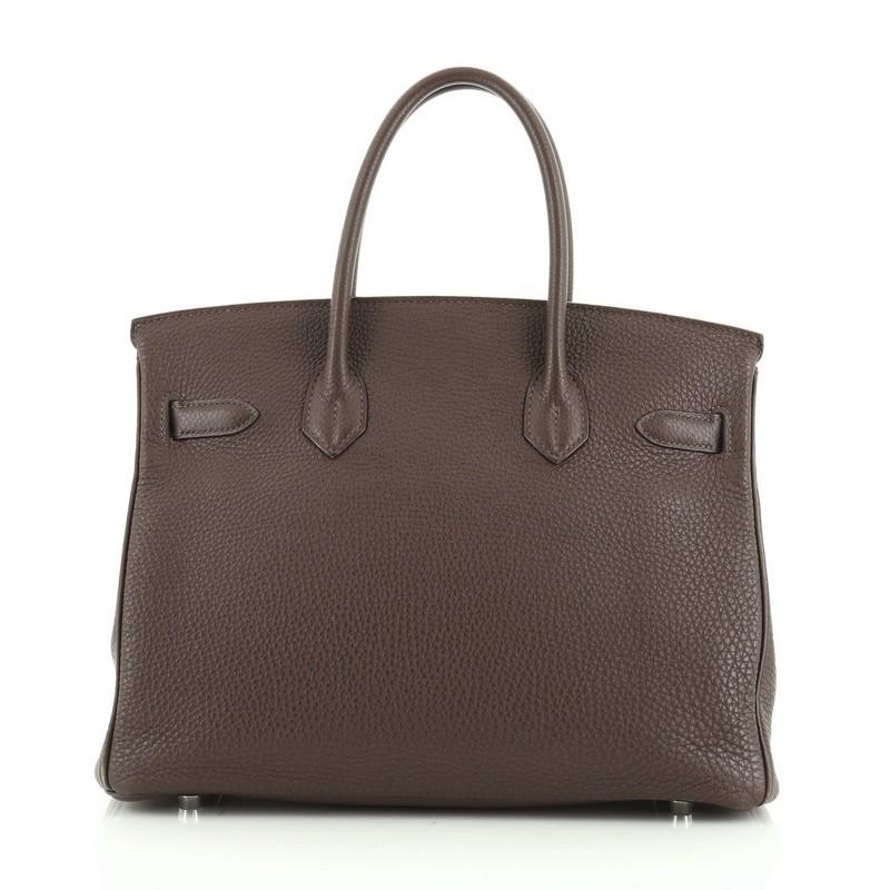 Hermes Birkin Handbag Chocolate Togo With Palladium Hardware 30 In Good Condition In NY, NY