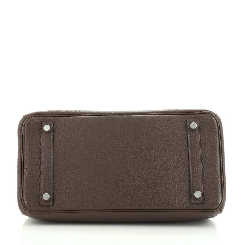 Women's or Men's Hermes Birkin Handbag Chocolate Togo With Palladium Hardware 30