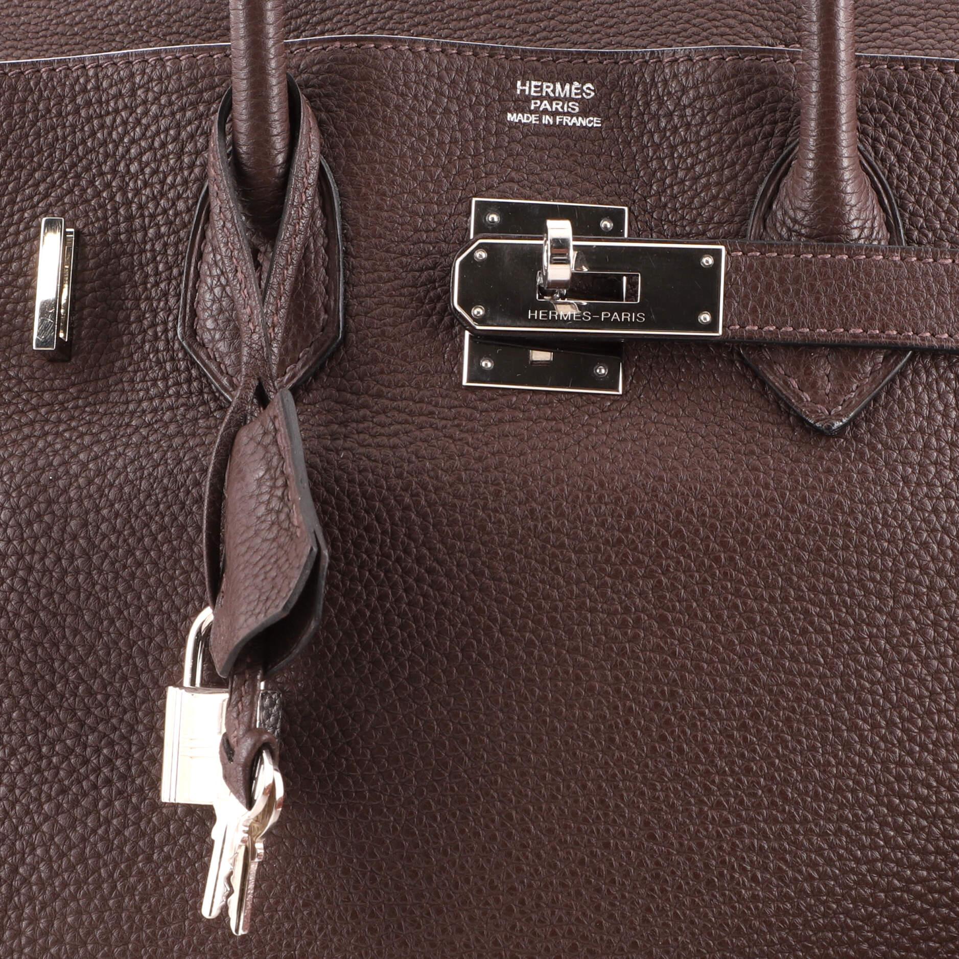 Hermes Birkin Handbag Chocolate Togo with Palladium Hardware 30 1
