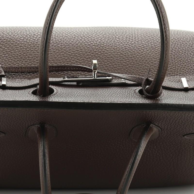 Hermes Birkin Handbag Chocolate Togo With Palladium Hardware 30 4