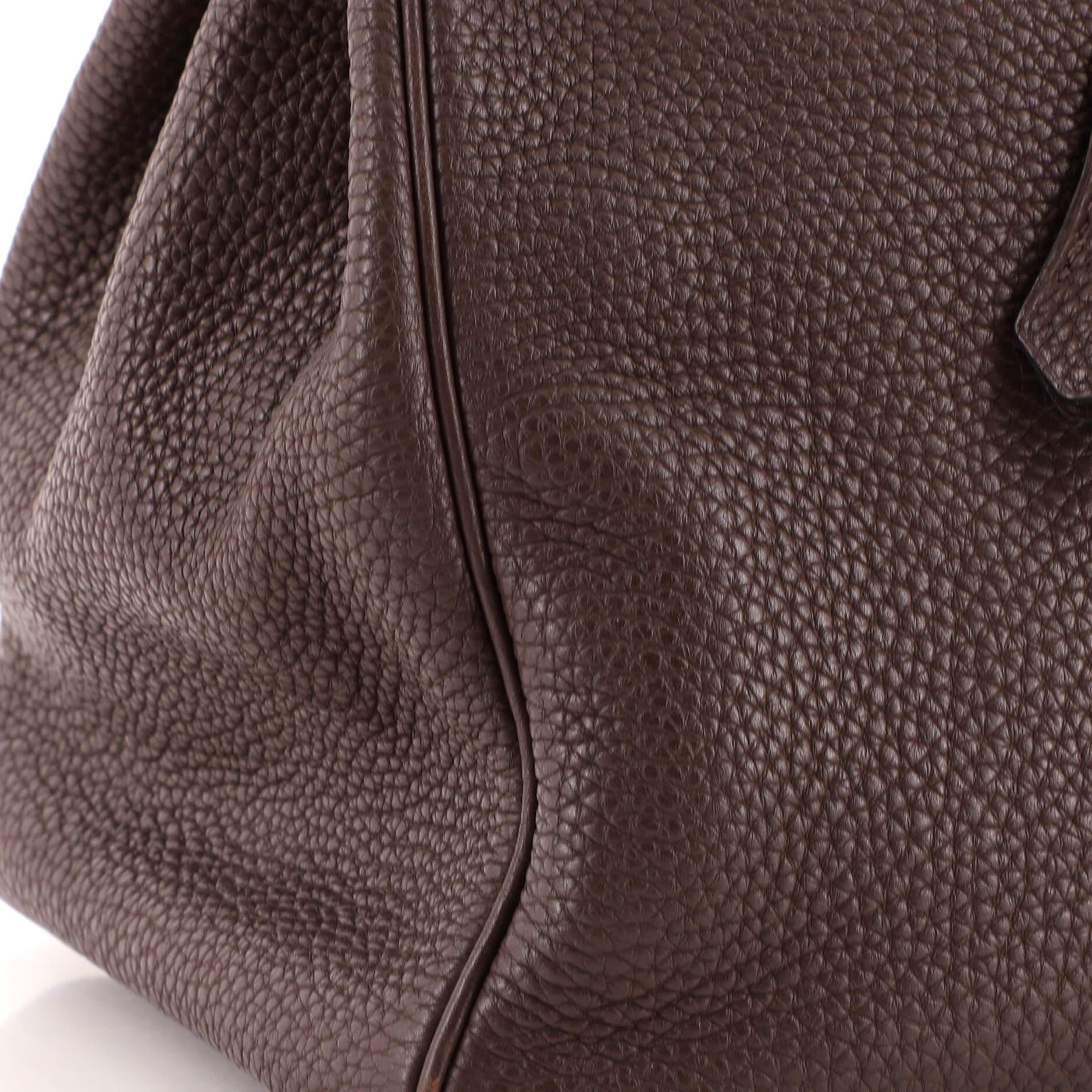 Hermes Birkin Handbag Chocolate Togo with Palladium Hardware 30 4