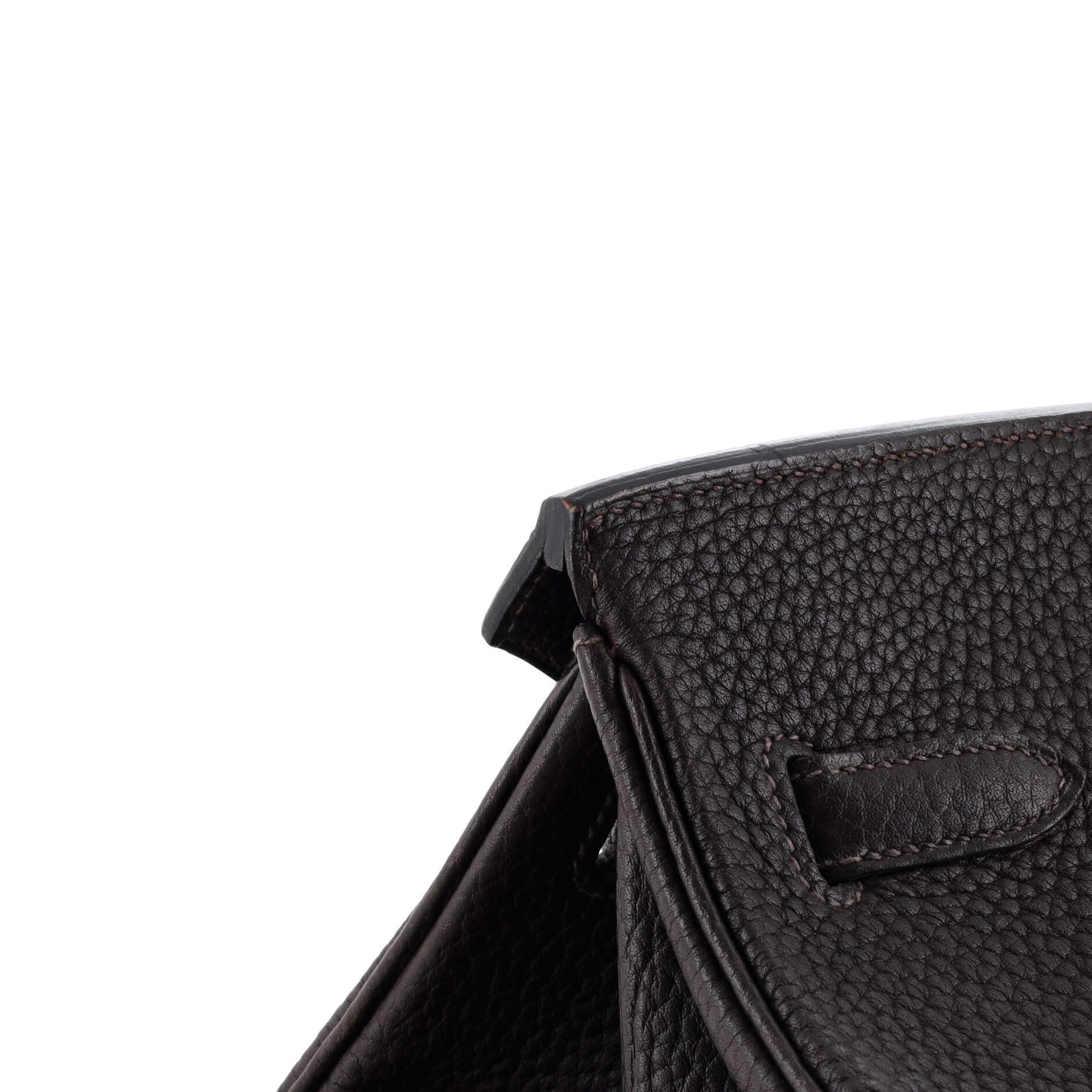 Hermes Birkin Handbag Chocolate Togo with Palladium Hardware 40 6