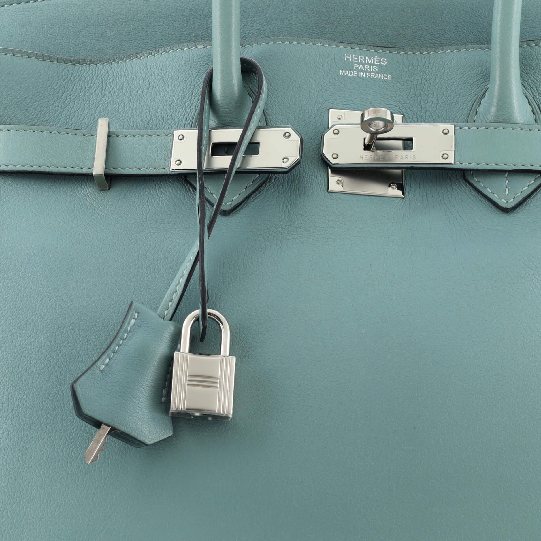 Hermes Birkin Handbag Ciel Swift with Palladium Hardware 35 2