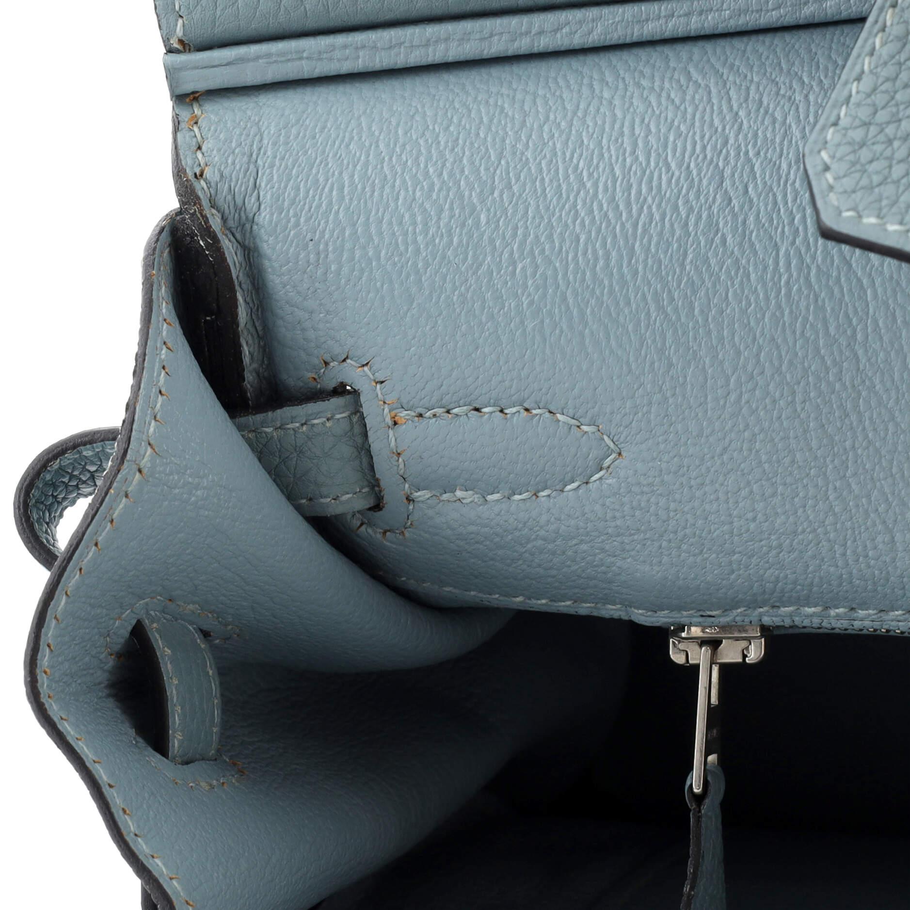 Hermes Birkin Handbag Ciel Togo with Palladium Hardware 25 6