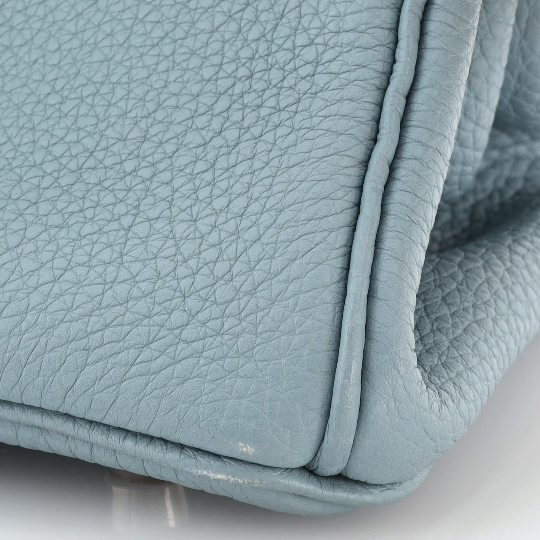 Hermes Birkin Handbag Ciel Togo with Palladium Hardware 25 7