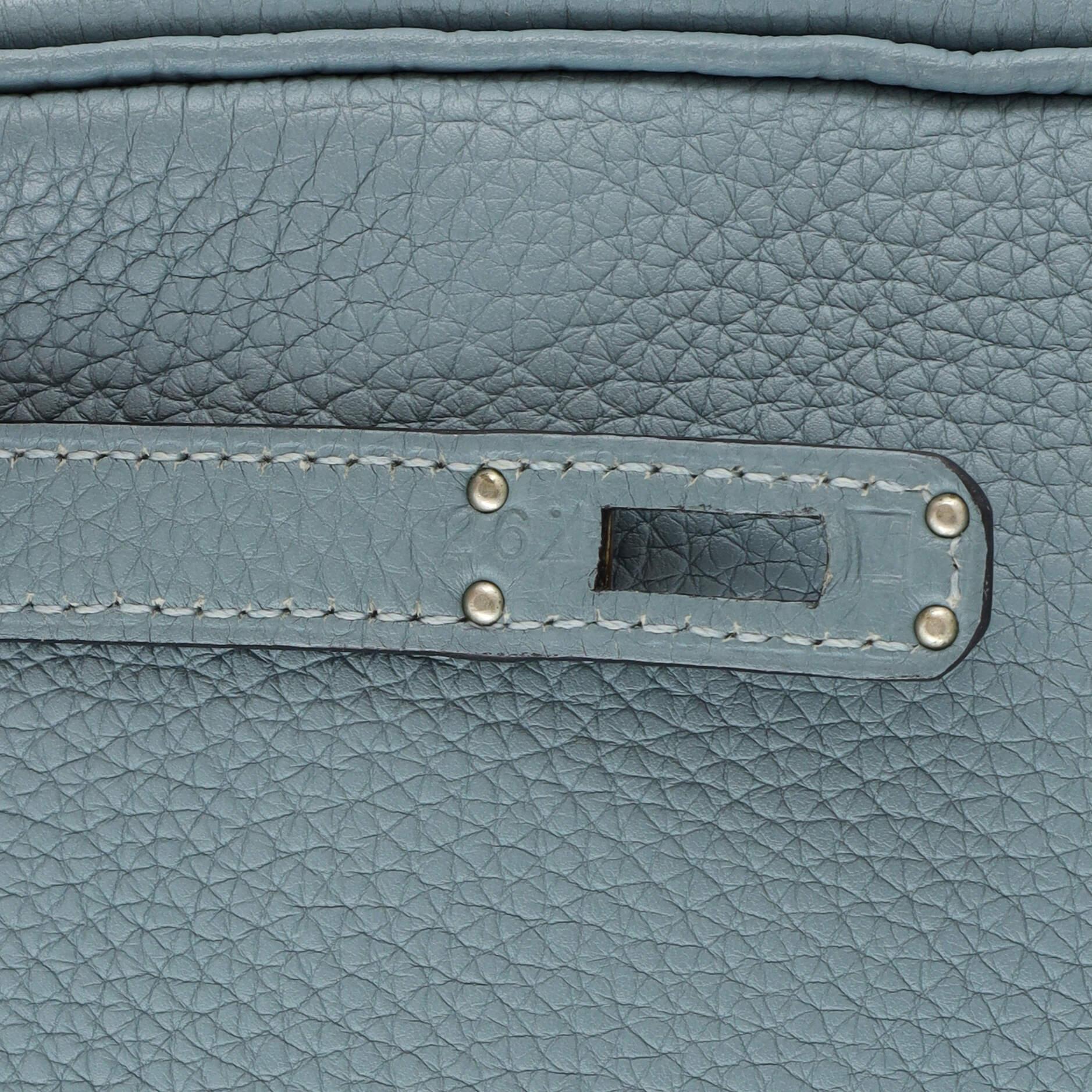 Hermes Birkin Handbag Ciel Togo with Palladium Hardware 25 8