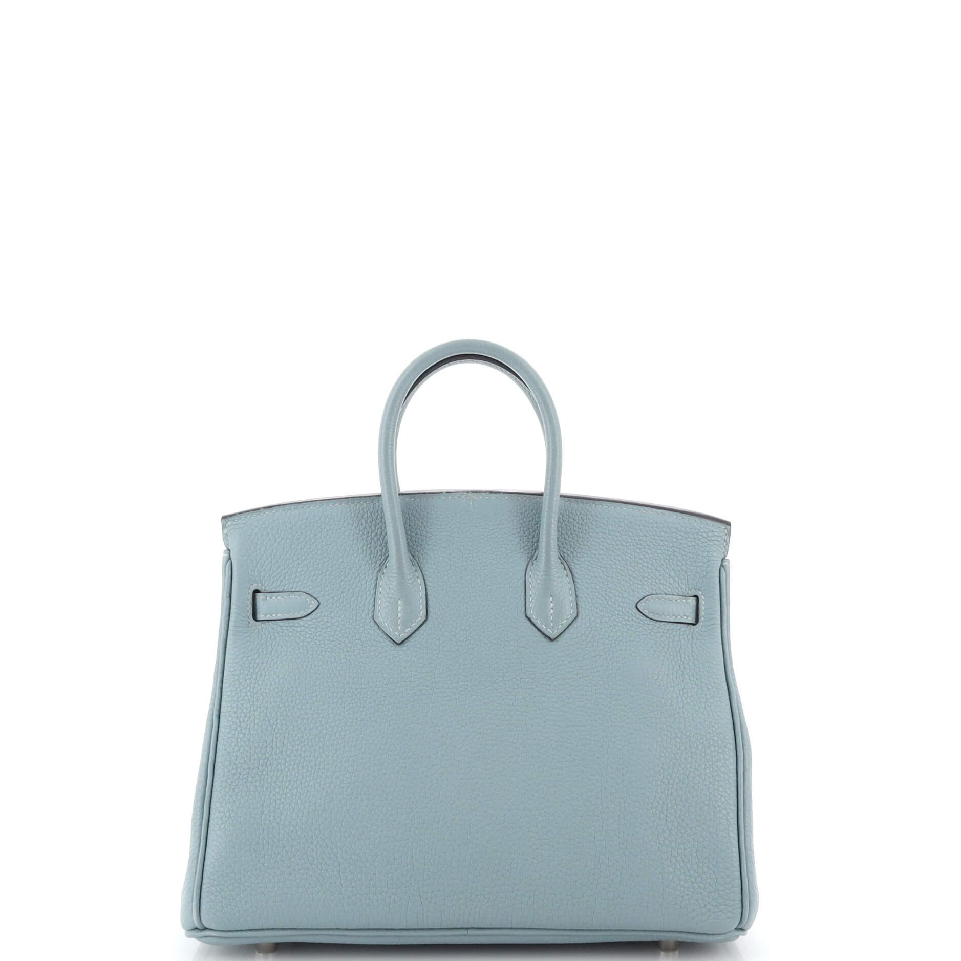 Women's Hermes Birkin Handbag Ciel Togo with Palladium Hardware 25