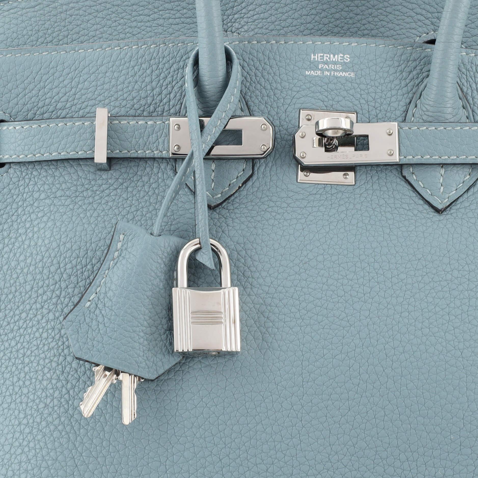 Hermes Birkin Handbag Ciel Togo with Palladium Hardware 25 3