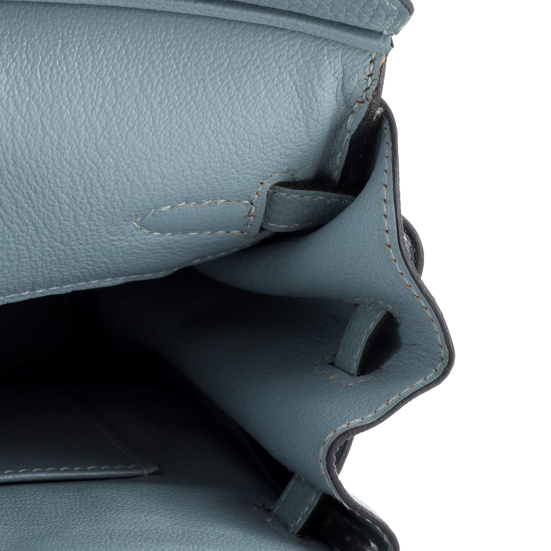 Hermes Birkin Handbag Ciel Togo with Palladium Hardware 25 5