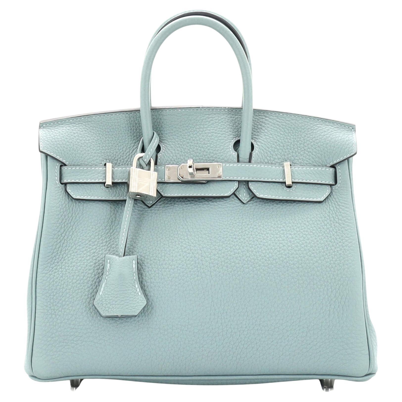 Hermes Birkin Handbag Ciel Togo with Palladium Hardware 25 For Sale at  1stDibs