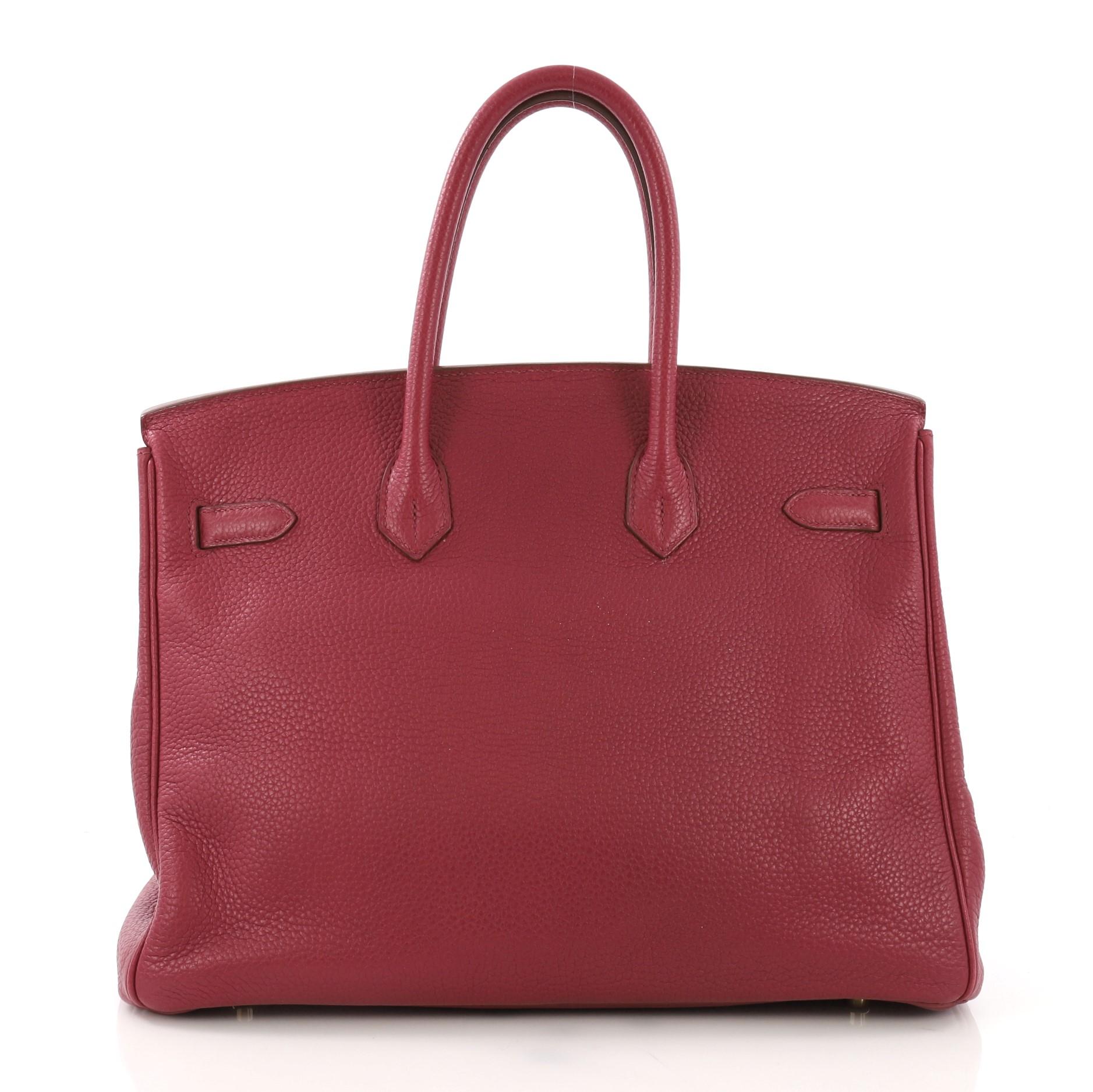 Hermes Birkin Handbag Clemence 35 In Good Condition In NY, NY