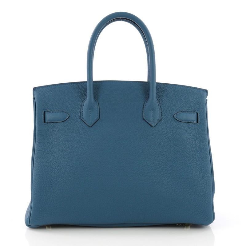 Hermes Birkin Handbag Cobalt Togo With Gold Hardware 30, In Excellent Condition In NY, NY