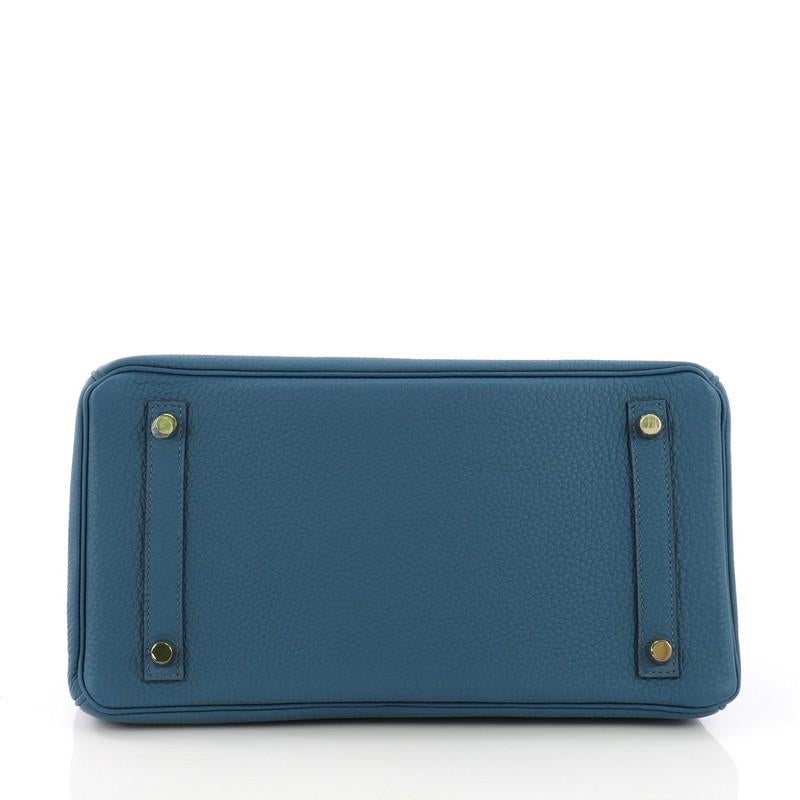 Women's Hermes Birkin Handbag Cobalt Togo With Gold Hardware 30,