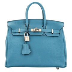Hermes Birkin Handbag Cobalt Togo with Palladium Hardware 25