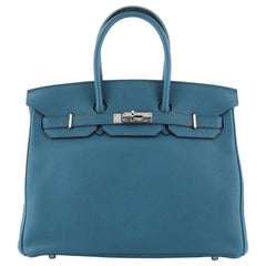 Hermes Birkin Handbag Cobalt Togo with Palladium Hardware 35