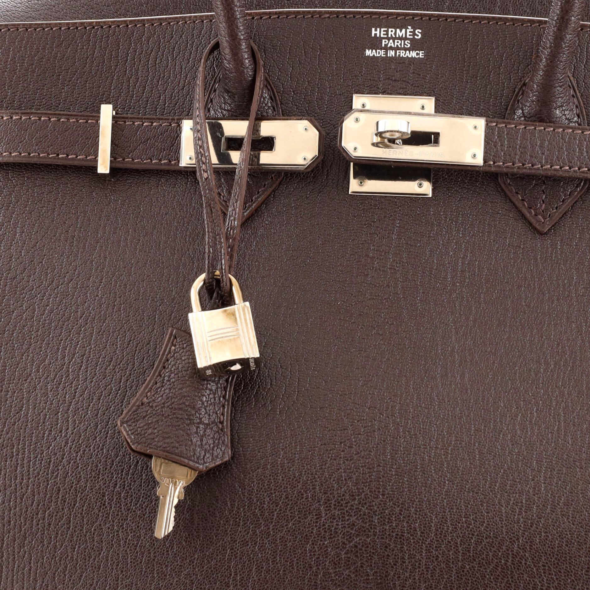 Hermes Birkin Handbag Cocoan Chevre de Coromandel with Palladium Hardware 35 3