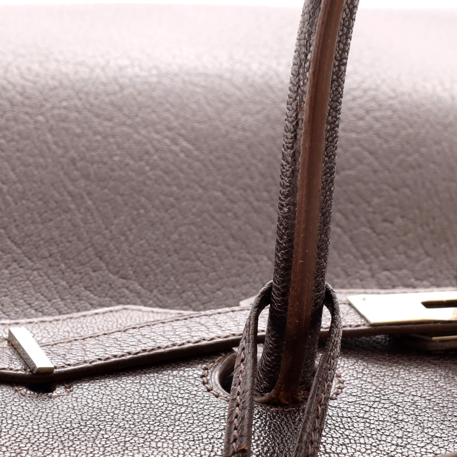 Hermes Birkin Handbag Cocoan Chevre de Coromandel with Palladium Hardware 35 4