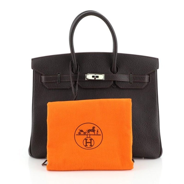 Hermes Birkin 35 Bag Cocoan Brown Chevre Leather with Palladium
