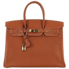 Hermes Birkin Handbag Cognac Epsom with Gold Hardware 35