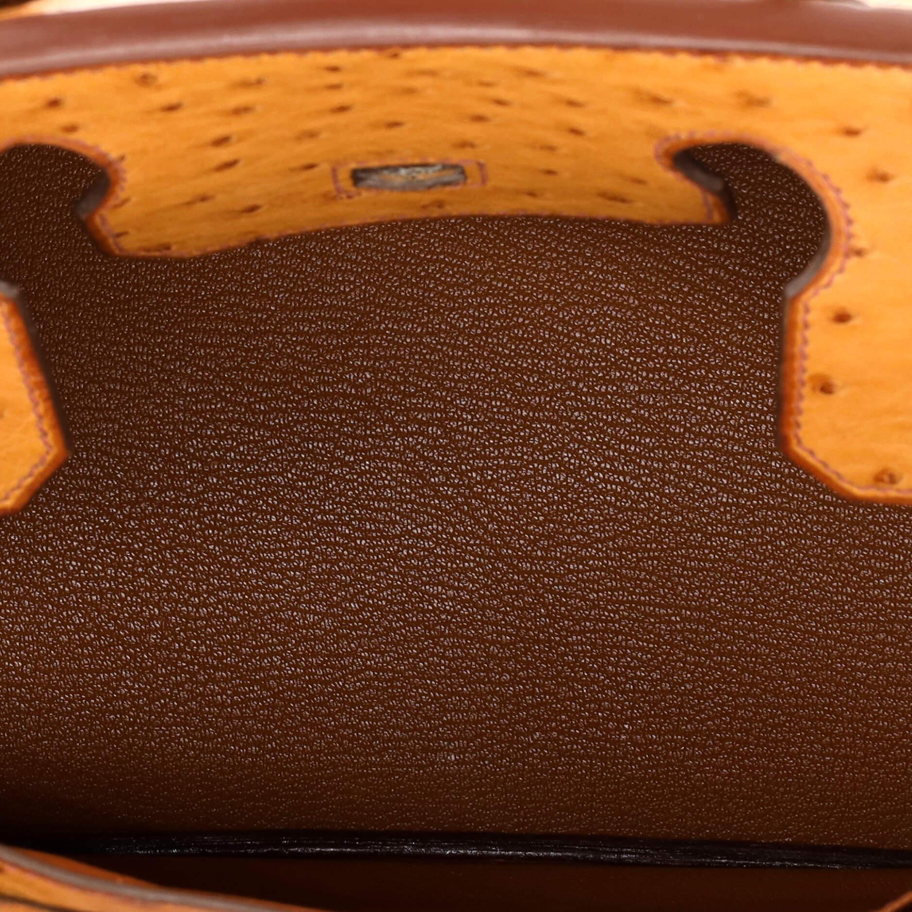 Women's Hermes Birkin Handbag Cognac Ostrich with Gold Hardware 30
