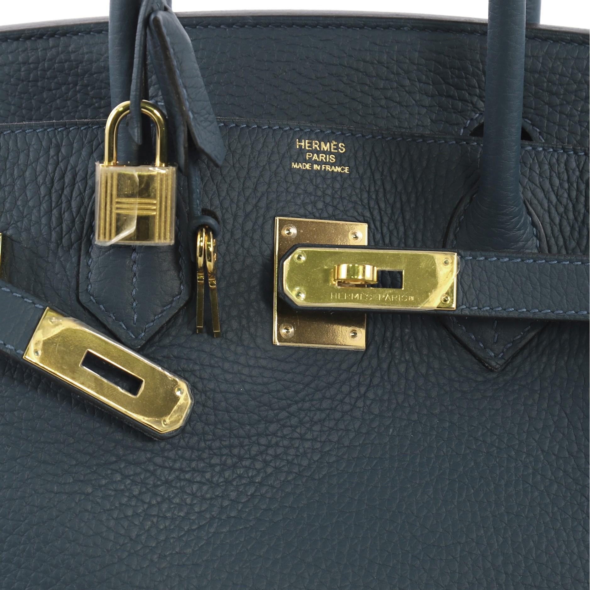 Hermes Birkin Handbag Colvert Clemence with Gold Hardware 30 1