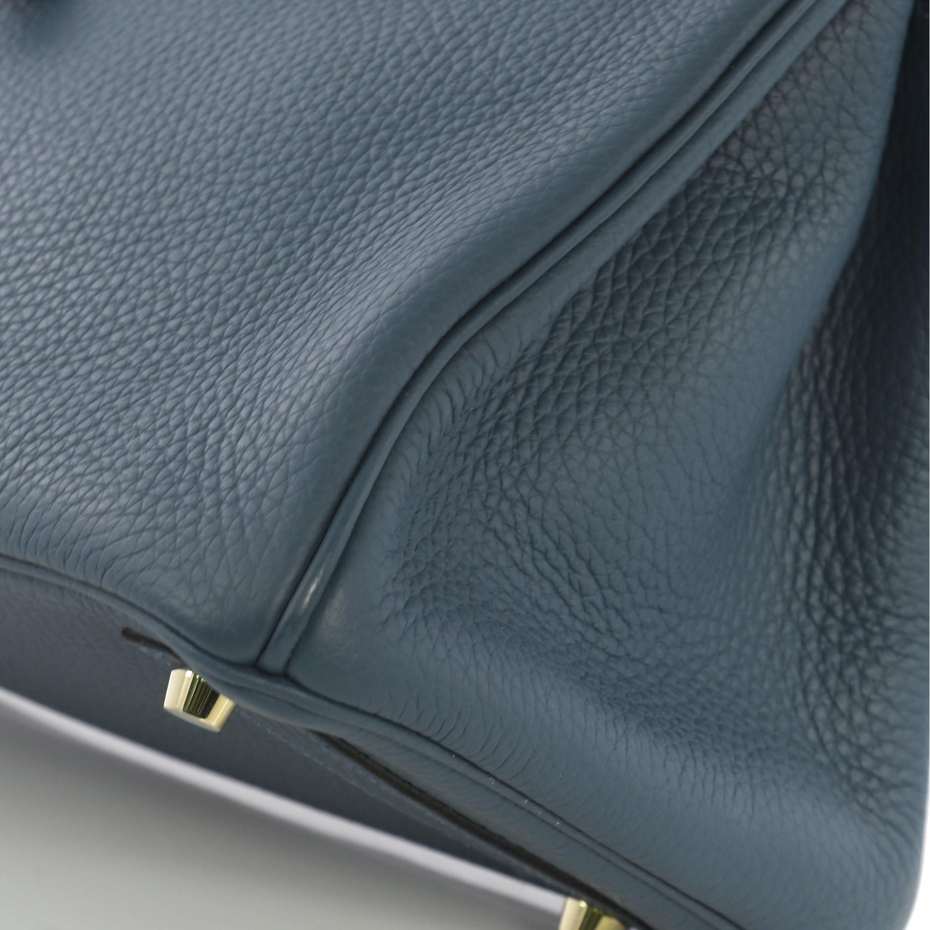 Hermes Birkin Handbag Colvert Clemence with Gold Hardware 30 2